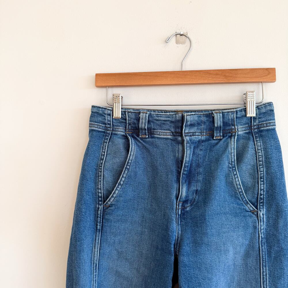 Madewell Tapered Denim Trousers High Rise Casual Jeans Blue 25 - Picture 5 of 11